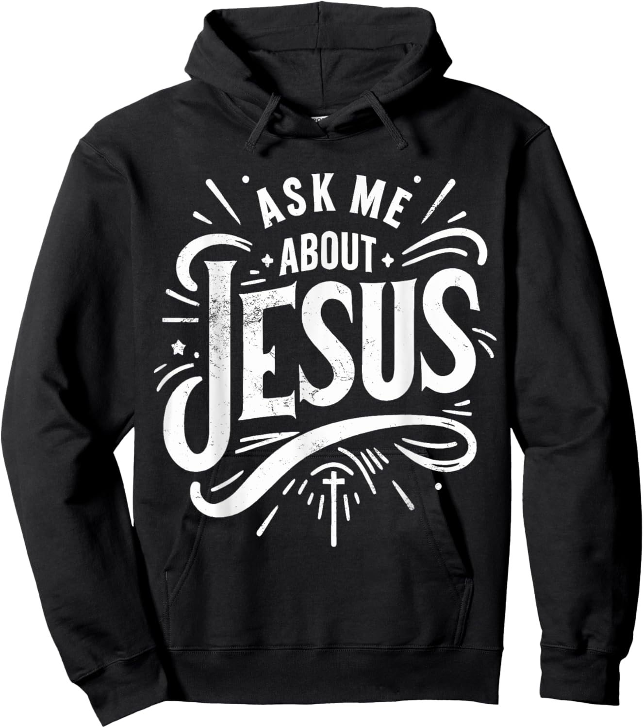 Ask Me About Jesus Vintage Faith of Christian God Hoodie - Hoodie | Black