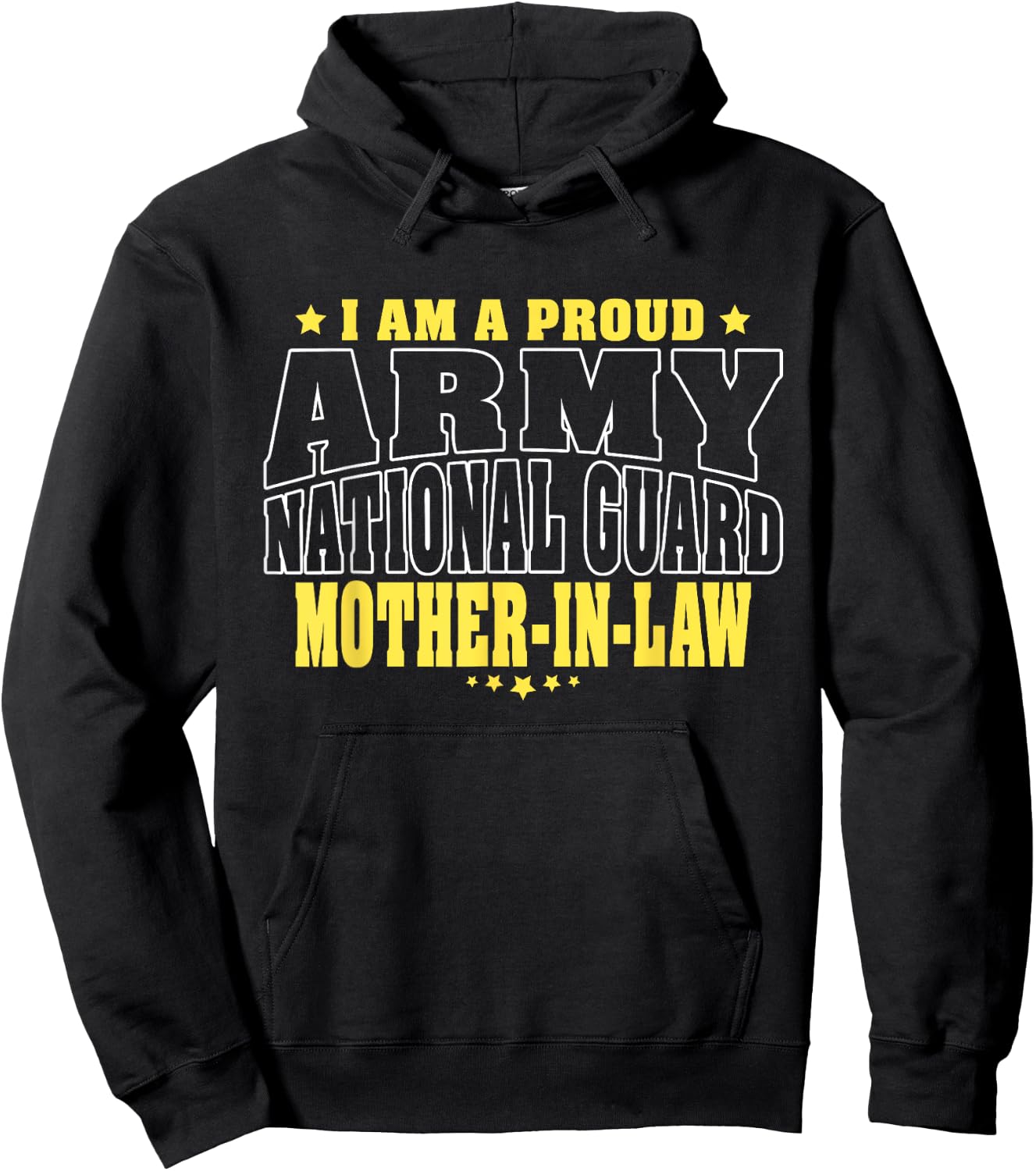Proud Army National Guard Mother-In-Law Military Mom-In-Law Hoodie - Hoodie | Black