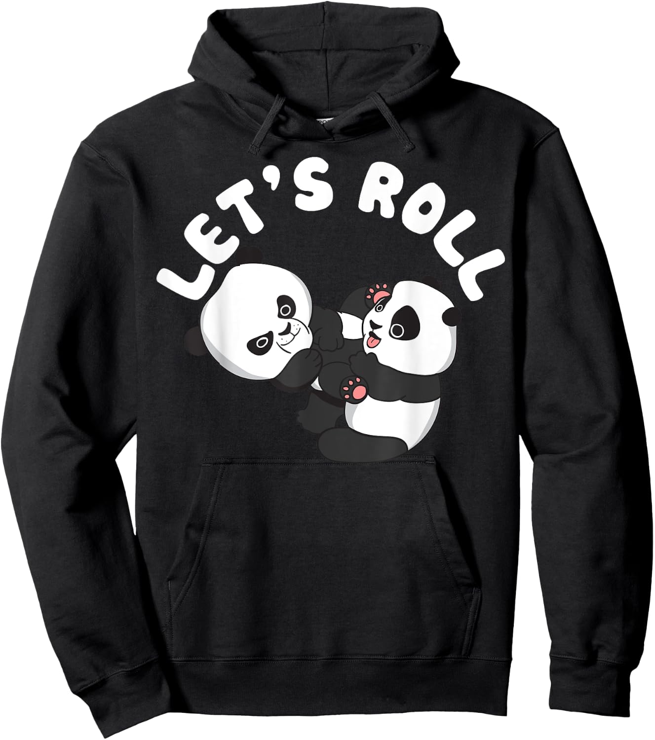 BJJ, Brazilian Jiu-jitsu Let's roll like Panda bear Hoodie - Hoodie | Black