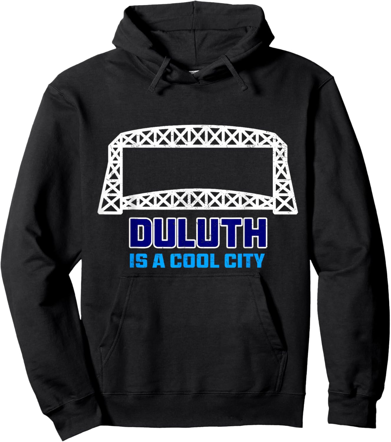Duluth Is A Cool City Aerial Bridge Duluth Minnesota Hoodie - Hoodie | Black