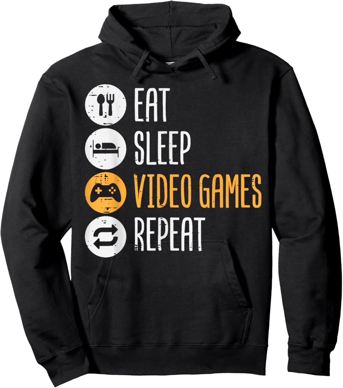 Eat Sleep Video Games Repeat Gaming Gamer Men Boys Kids Teen Hoodie - Hoodie | Black