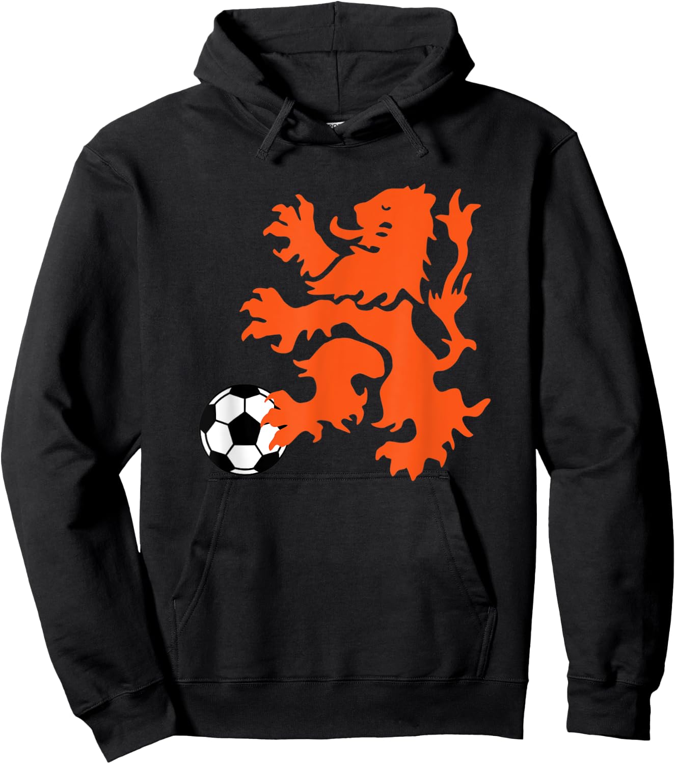 Netherlands Lion Rampant, Soccer Ball Hoodie - Hoodie | Black