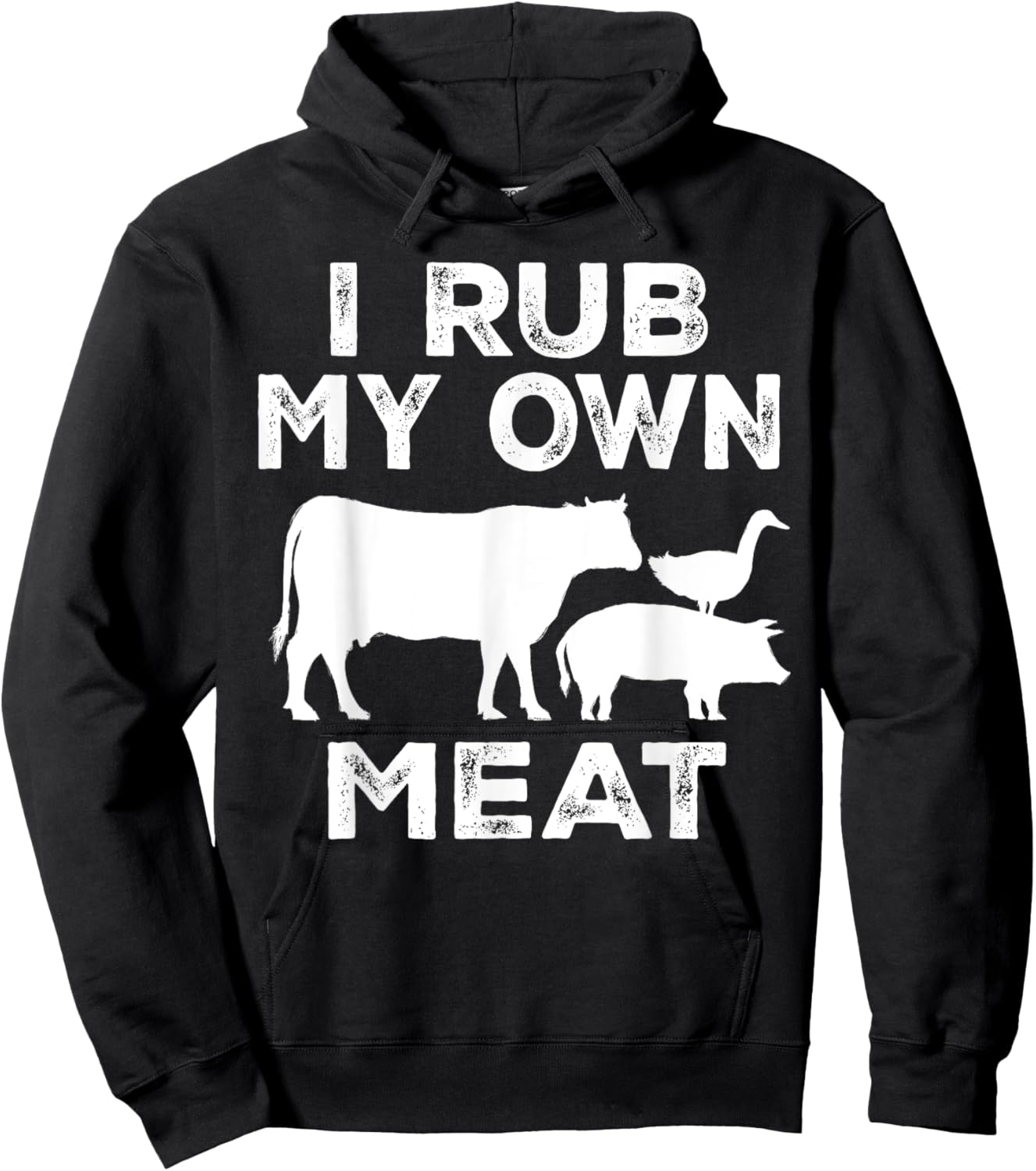 I Rub My Own Meat Beef Cook BBQ Funny Cooking Hoodie - Hoodie | Black