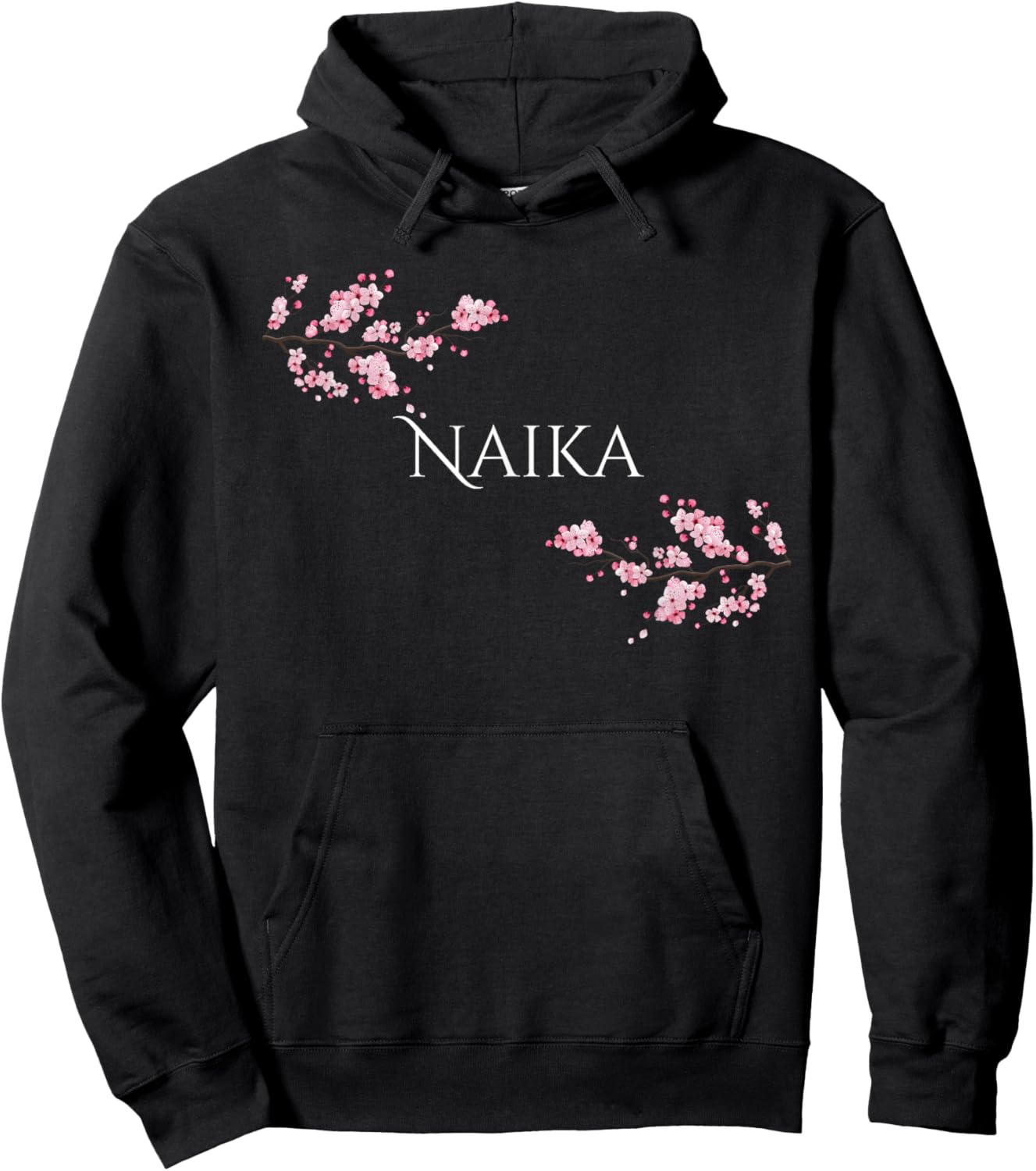 Naika name with blossom branches Hoodie - Hoodie | Black