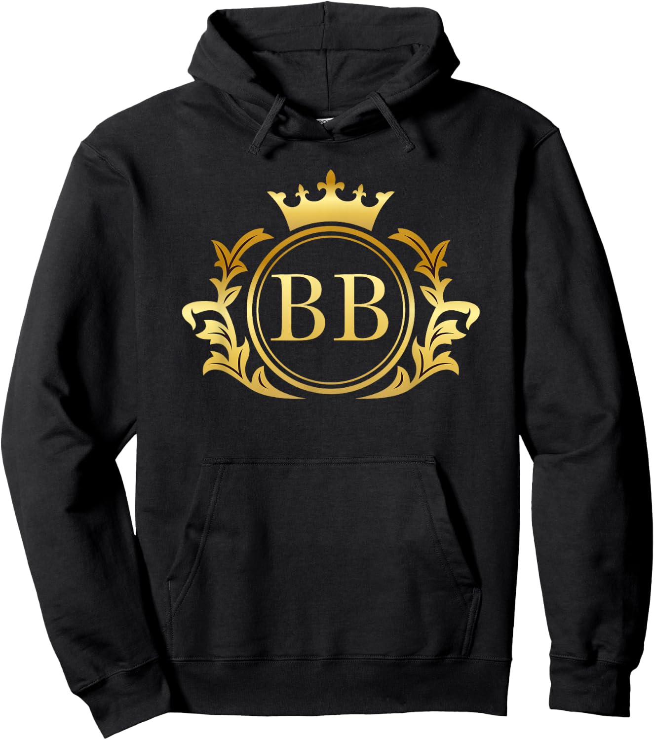 BB Initials Nickname Monogram Crest Hoodie - Hoodie | Black