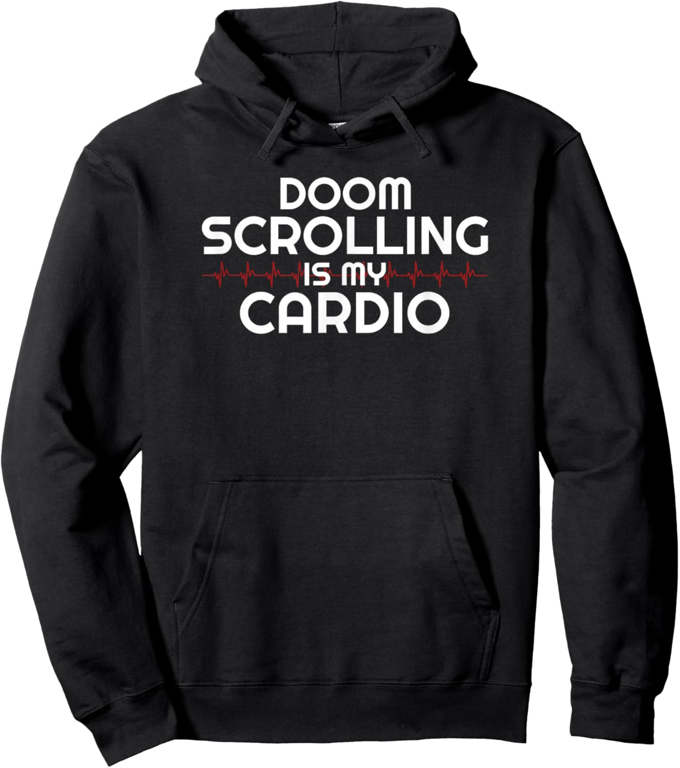 Doom Scrolling Media Sarcastic Cardio Exercise Fitness Hoodie - Hoodie | Black