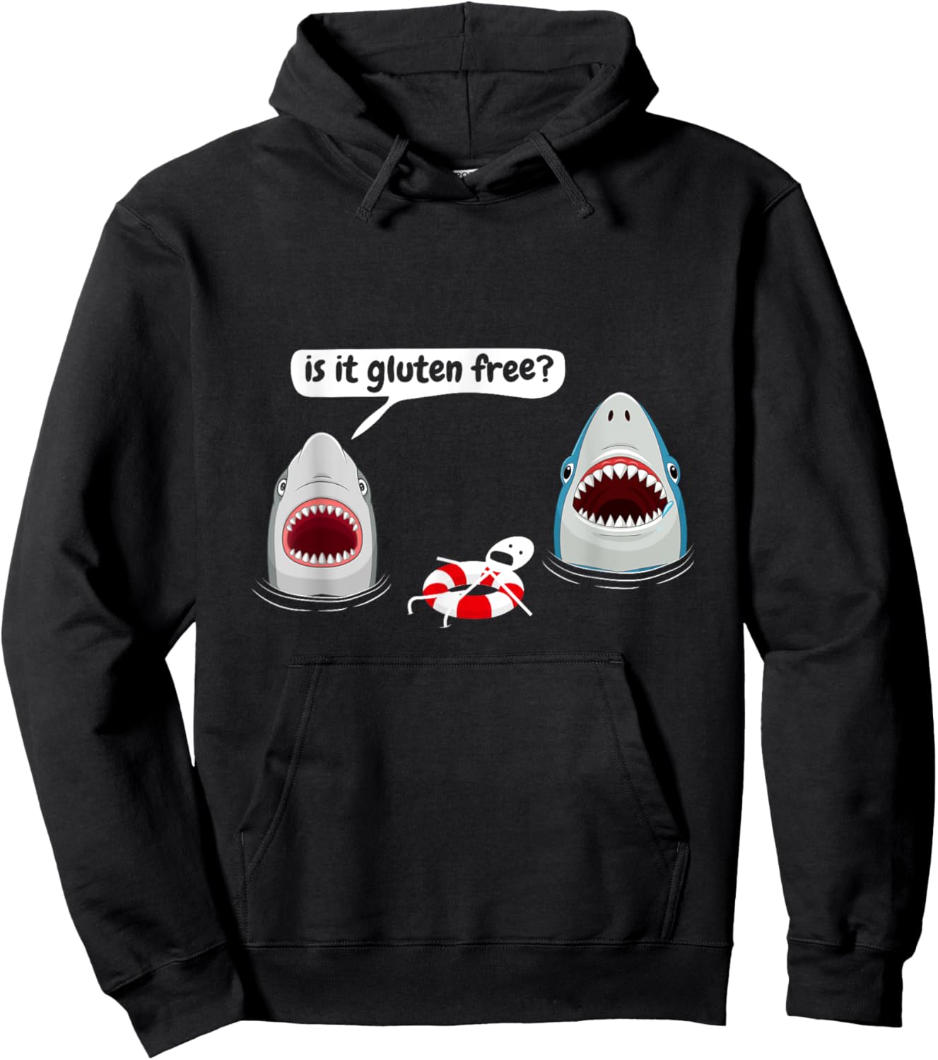 Is It Gluten Free, Funny Shark Lovers Costume Sharks Hoodie - Hoodie | Black