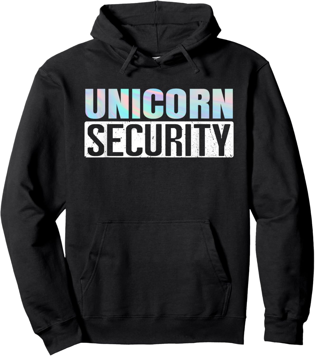 Funny Parents Halloween Store Halloween Adult Unicorn Security Black Small Classic Fit Short Sleeve Cotton 60% Polyester 40% Family (Dad, Mom, Daughter) Hoodie - Hoodie | Black