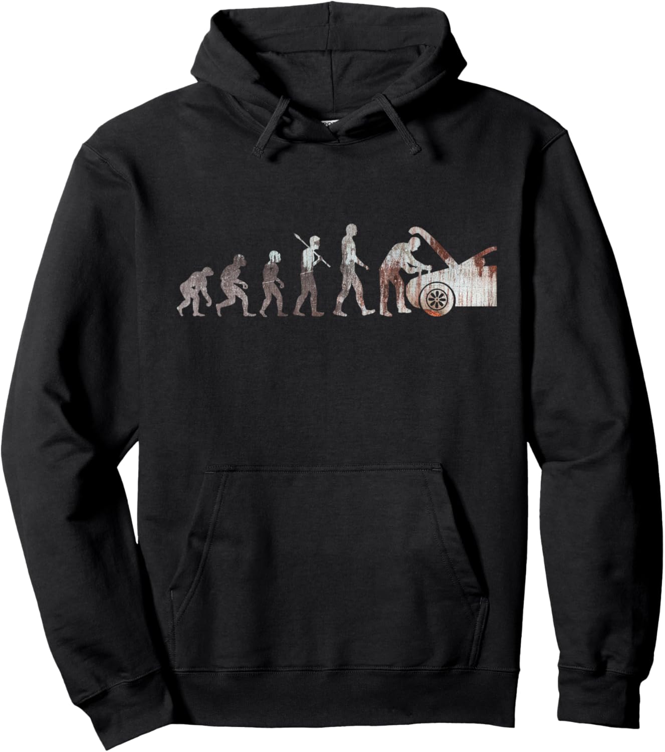 Evolution of Man Design Car Mechanic For Repair Hoodie - Hoodie | Black