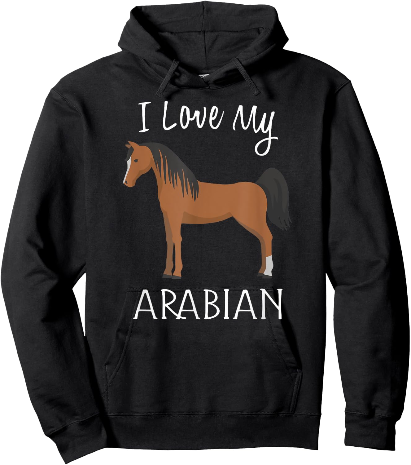 I Love My Arabian Horse Lover Horse Hoodie - Hoodie | Black