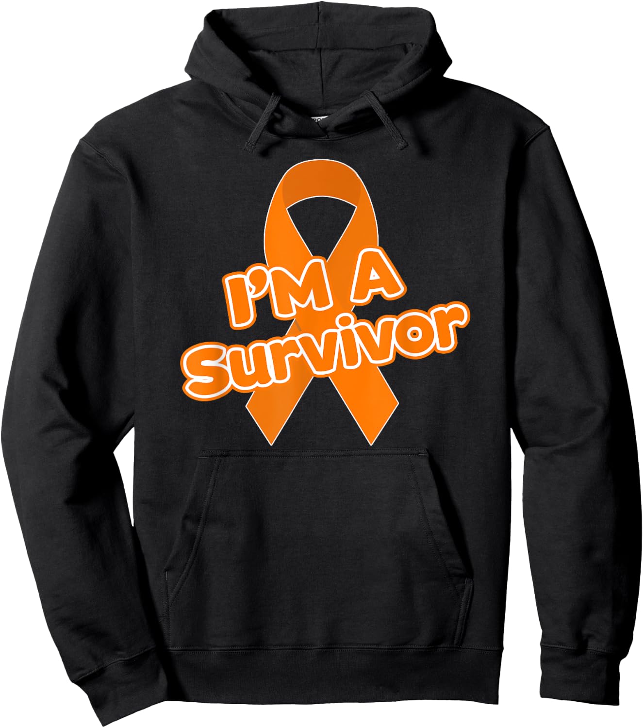 Kidney Cancer Awareness Survivor Gift Orange Ribbon Hoodie - Hoodie | Black