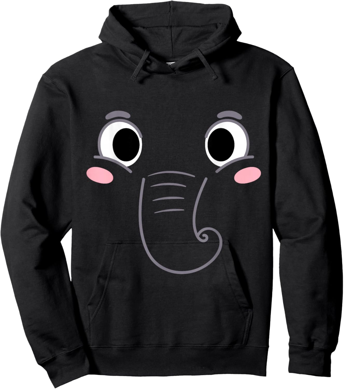 Elephant Costume Birthday Funny Kids Easy DIY Halloween Hoodie - Hoodie | Black