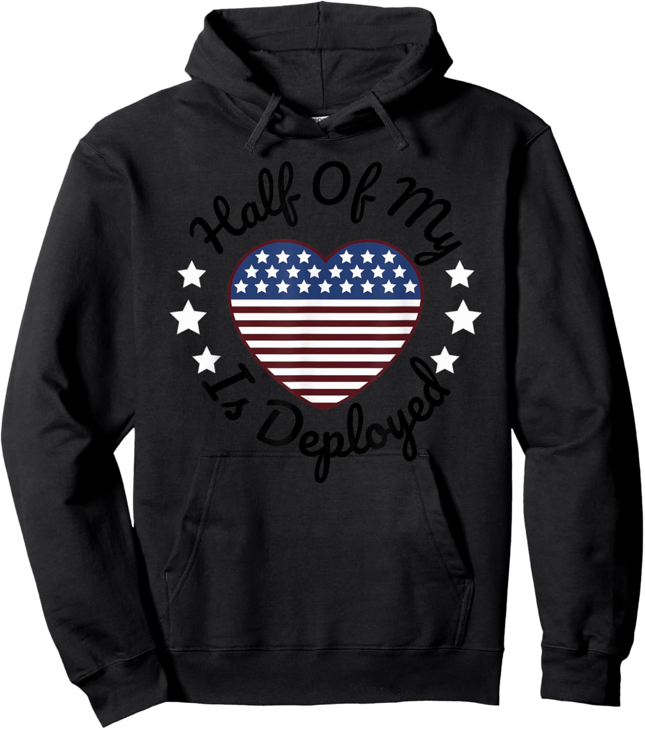 Half Of My Heart Is Deployed Deployment Gift Wife Mother Hoodie - Hoodie | Black