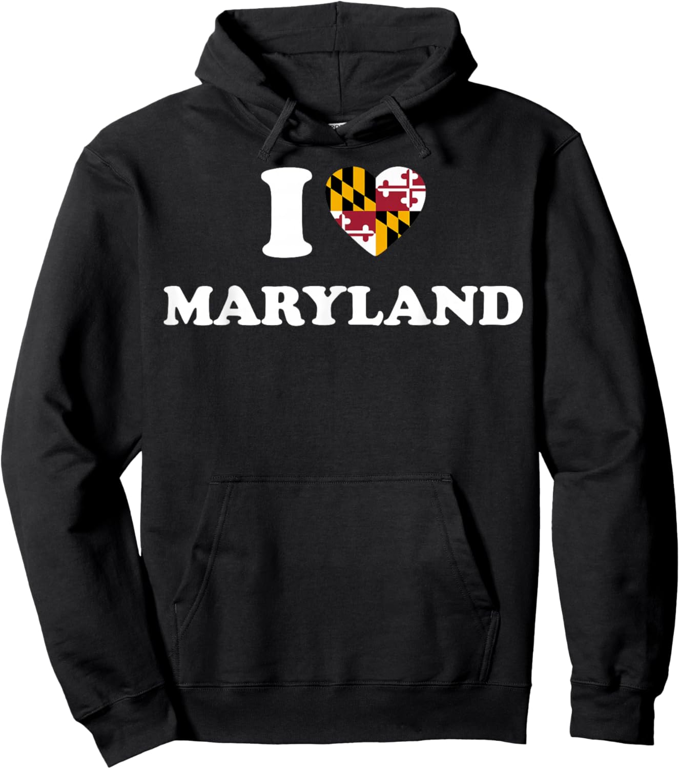 I Love Maryland Shirt I Heart Maryland Flag Hoodie - Hoodie | Black