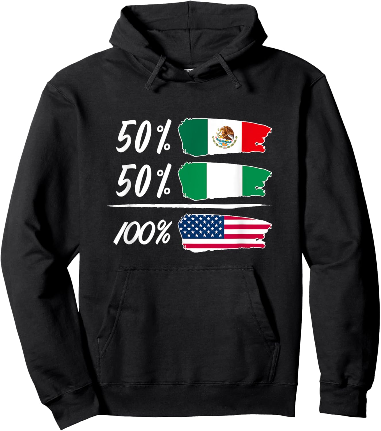 Half Mexican, Half Nigerian, Fully USA Hoodie - Hoodie | Black