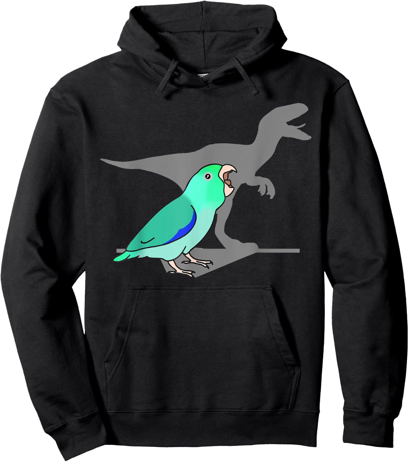 Velociraptor turquoise Parrotlet, Dinosaur Parrot Birb memes Hoodie - Hoodie | Black