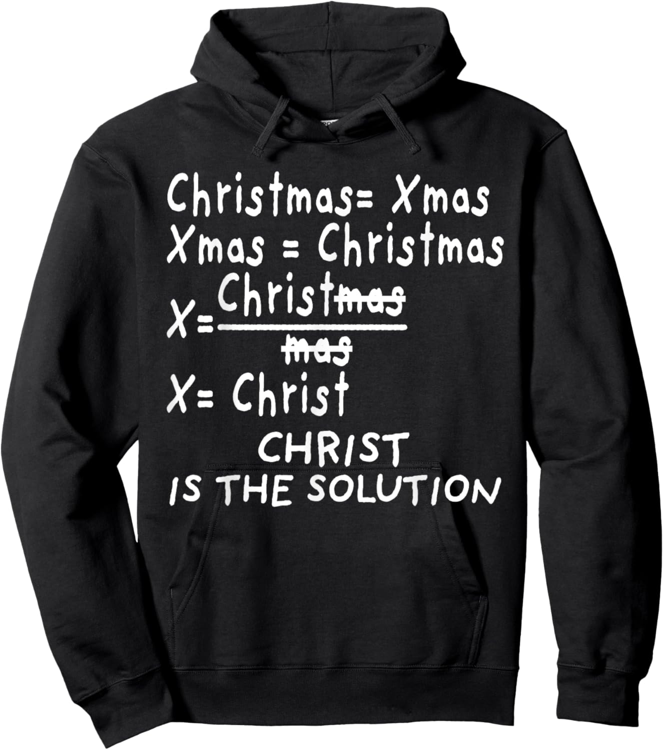 Christ Is the Solution for Catholic Christmas Math Teacher Women Kids Hoodie - Hoodie | Black