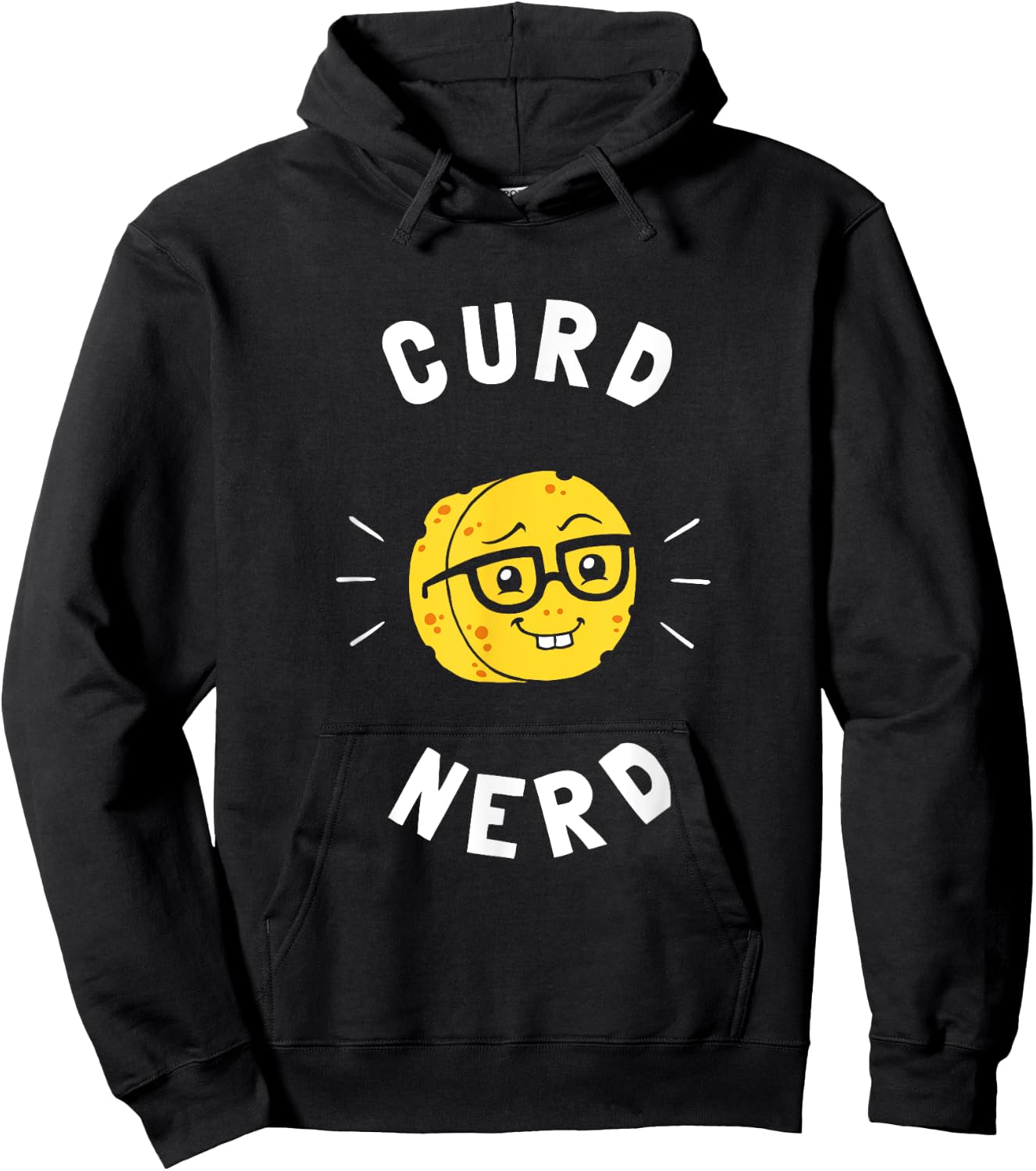 Curd Nerd - Cheese Lovers Gift Nerd Glasses Pun Hoodie - Hoodie | Black