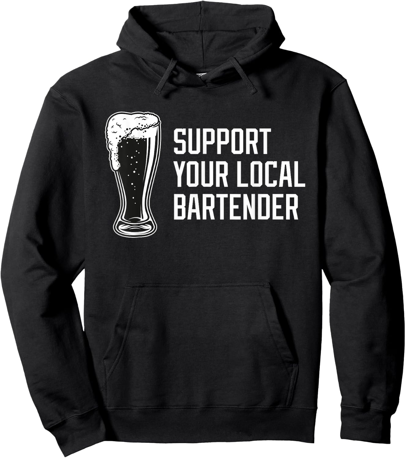 Support Your Local Bartender Dive Bar Beer Cocktail Hoodie - Hoodie | Black