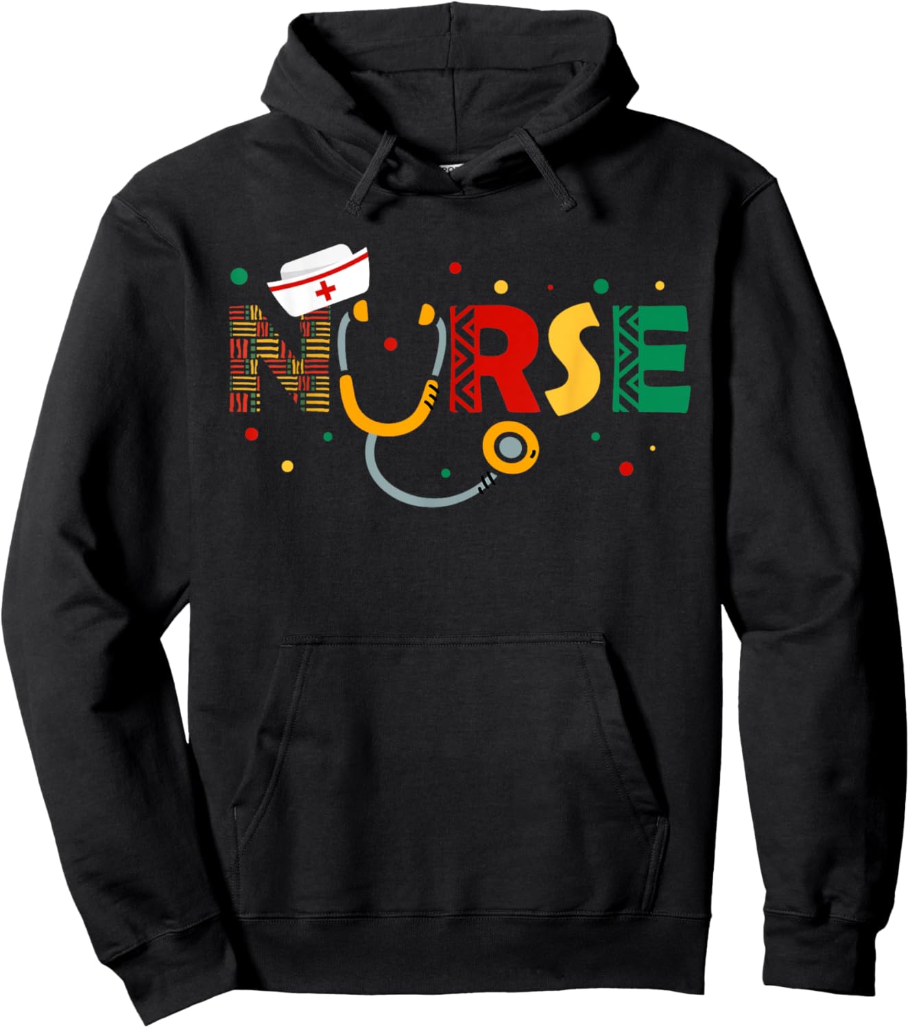 Juneteenth Nurse Melanin Nursing Stethoscope Black History Hoodie - Hoodie | Black