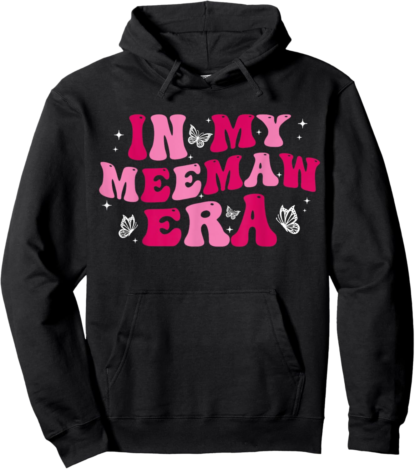 In My Meemaw Era Grandma Groovy Mom Mother's Day Women Hoodie - Hoodie | Black