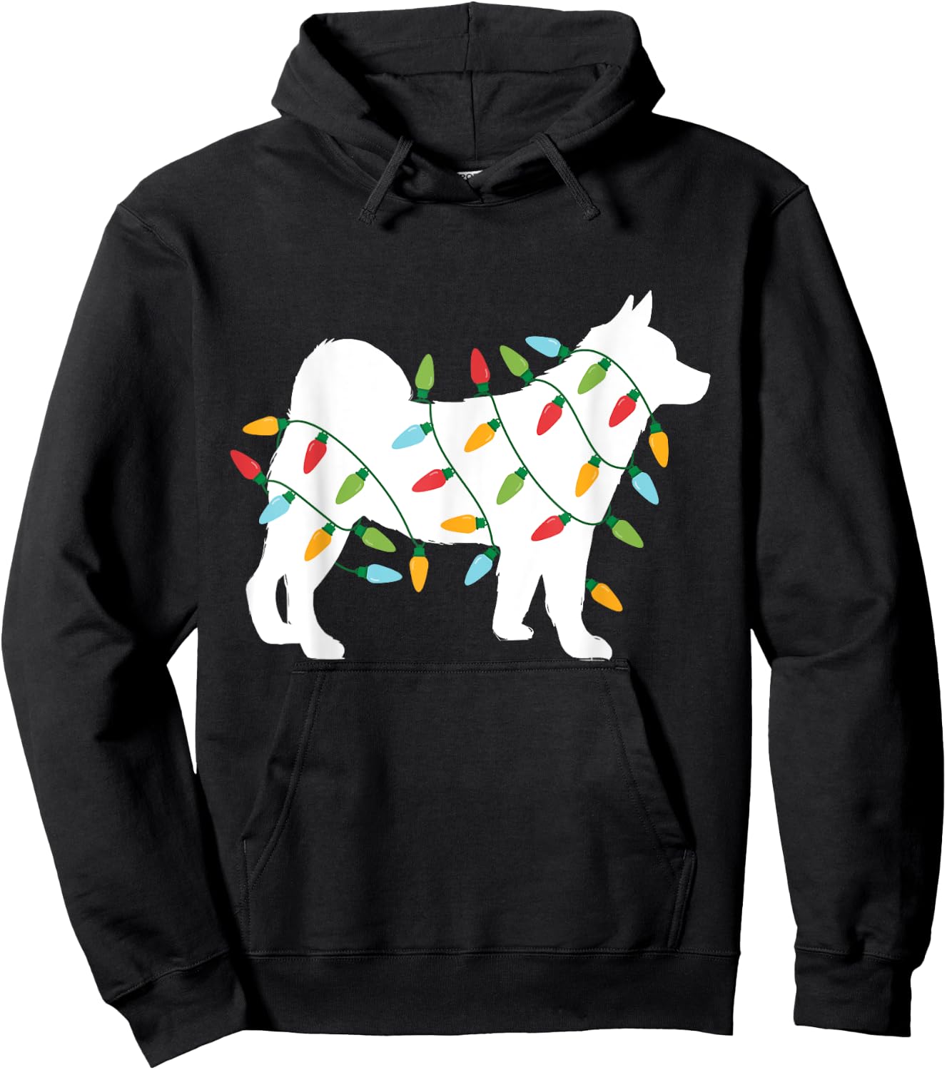 Christmas Lights Akita T Shirt Cute Gifts for Dog Lovers Hoodie - Hoodie | Black