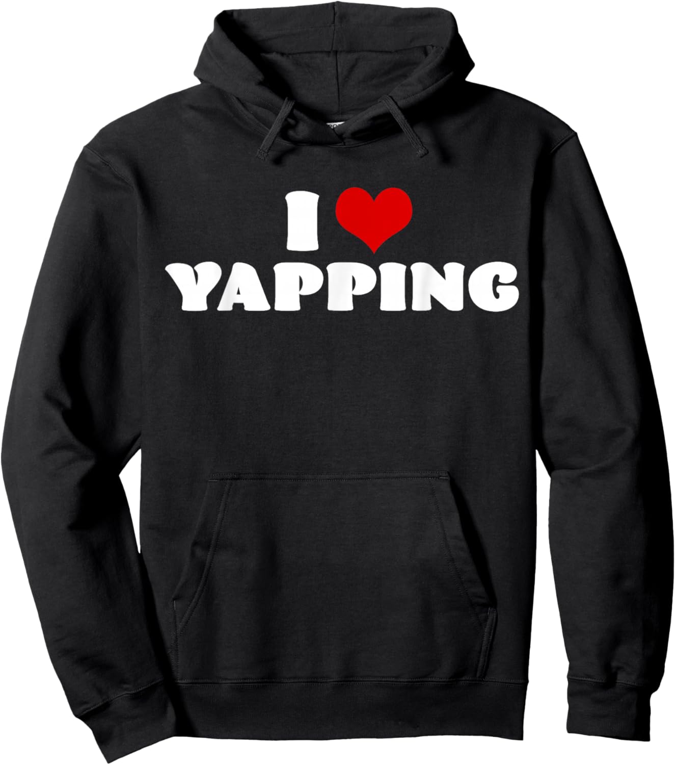 I Love Yapping I Heart Yapping Red Heart Funny Hoodie - Hoodie | Black