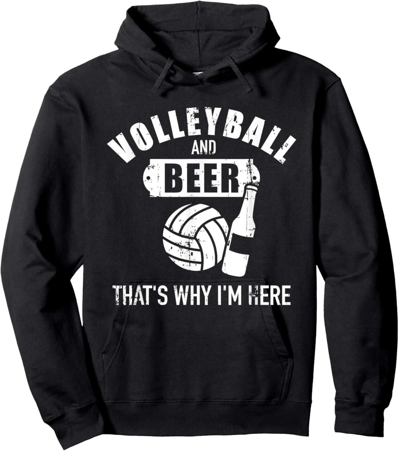 Volleyball and beer that's why I'm here Hoodie - Hoodie | Black