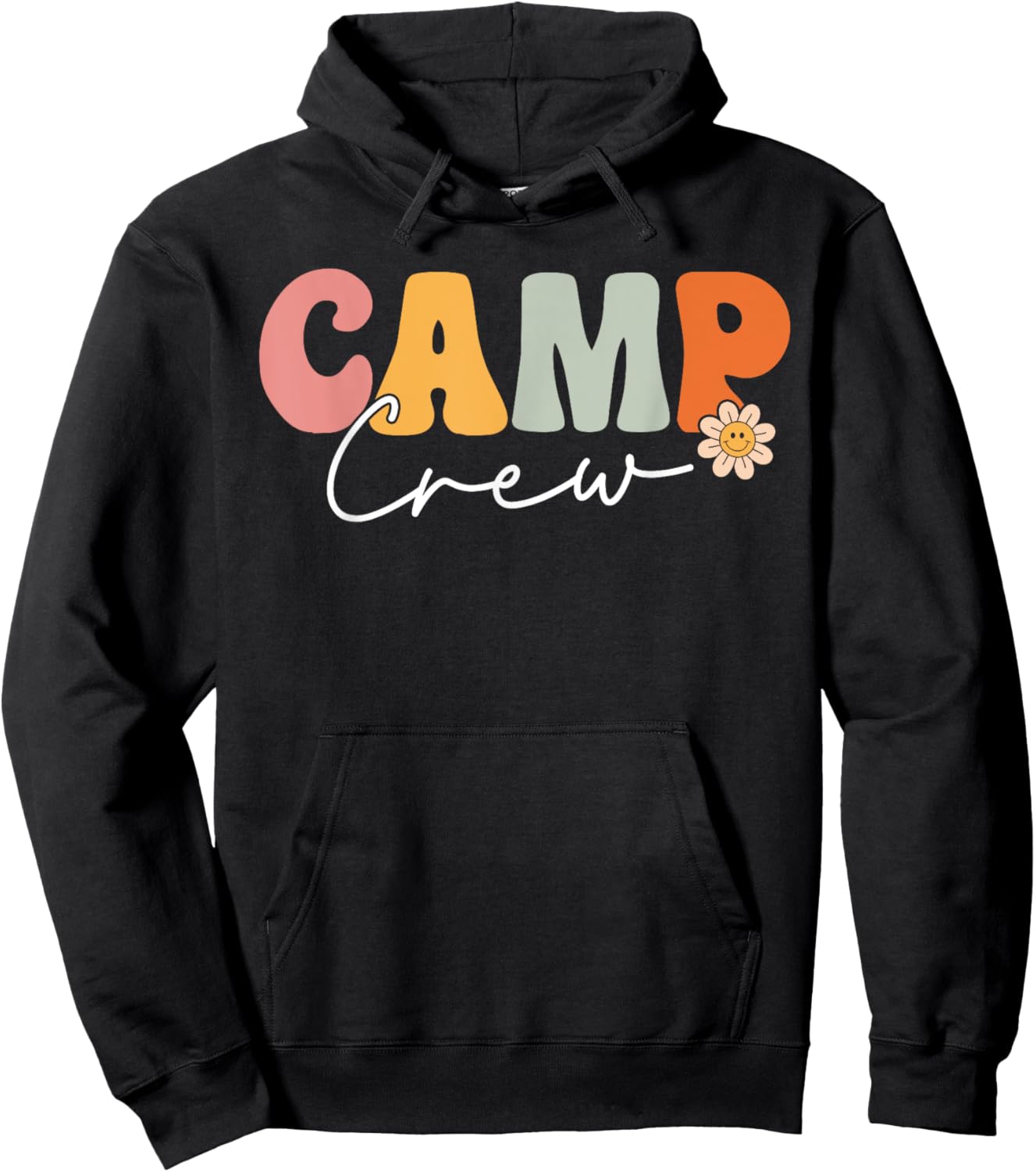Camp Crew Team Retro Groovy Vintage First Day Of School Hoodie - Hoodie | Black