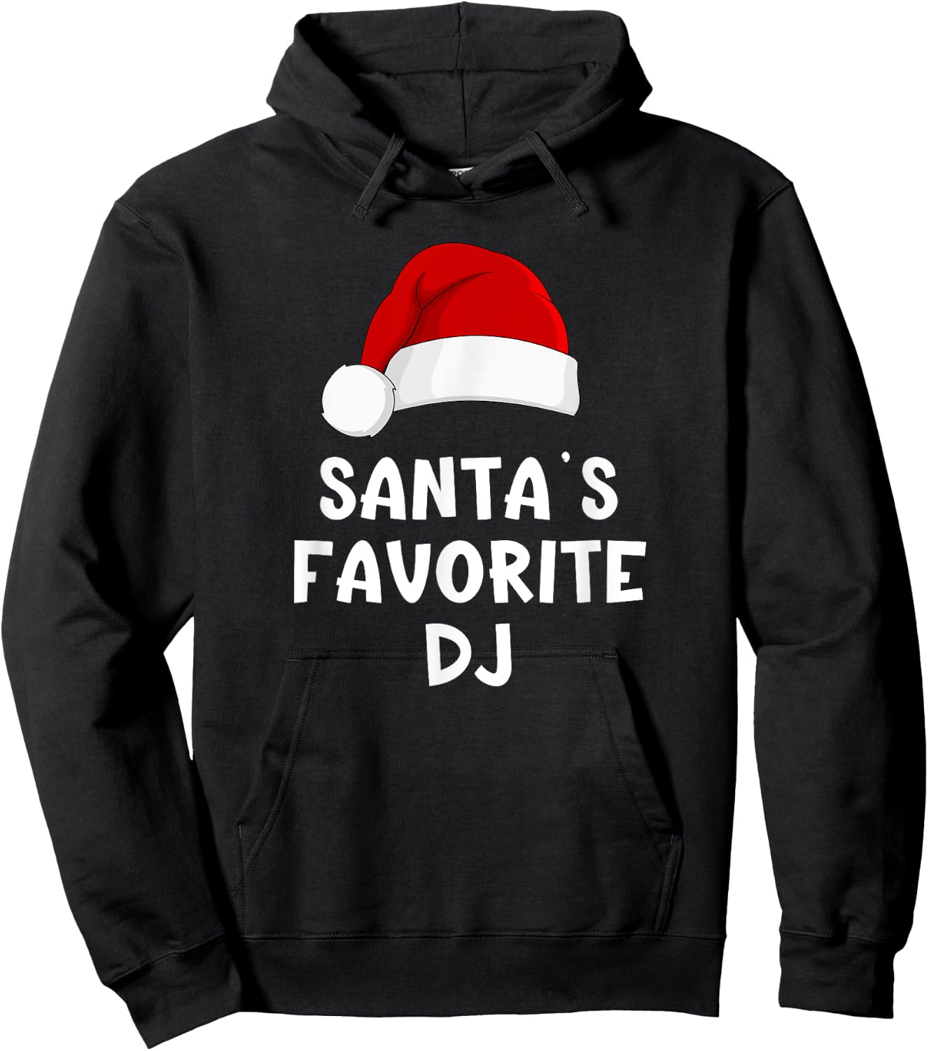 Christmas Santa's Favorite DJ Funny Xmas Deejay Disc Jockey Hoodie - Hoodie | Black