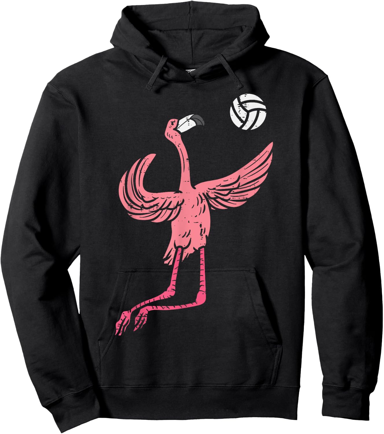 Flamingo Volleyball Spike Serve Player Spiker Women Men Hoodie - Hoodie | Black