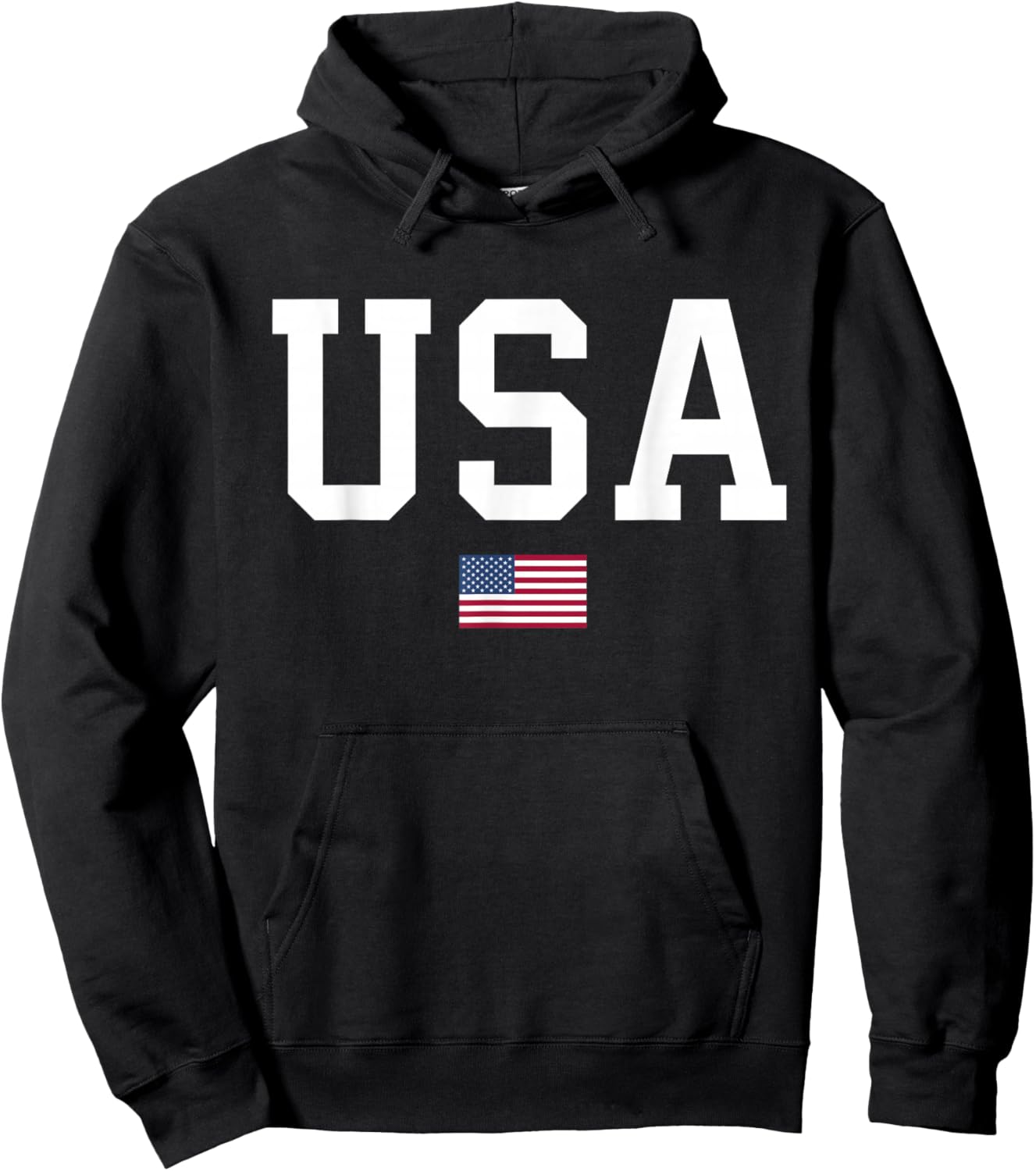 USA Women Men Kids American Flag Patriotic 4th of July Hoodie - Hoodie | Black