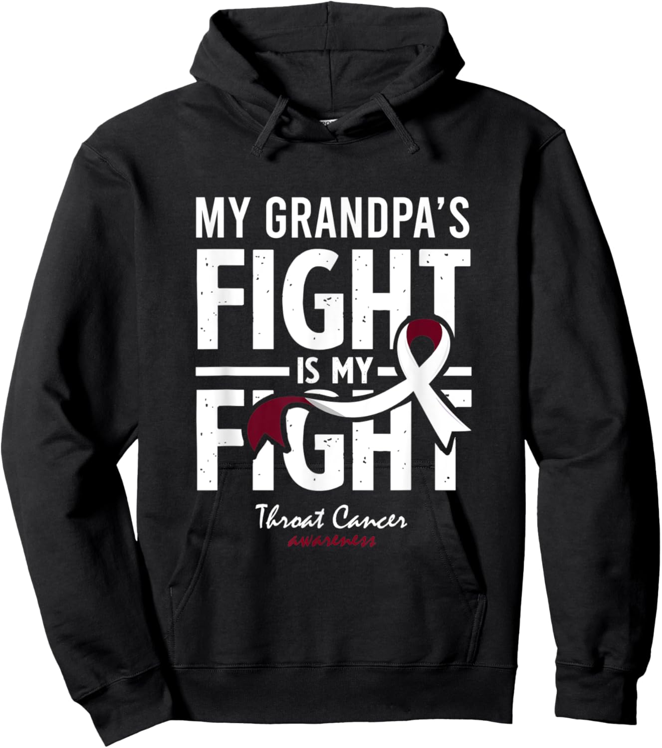 Throat Cancer Grandpa Survivor Support Grandson, daughter Hoodie - Hoodie | Black