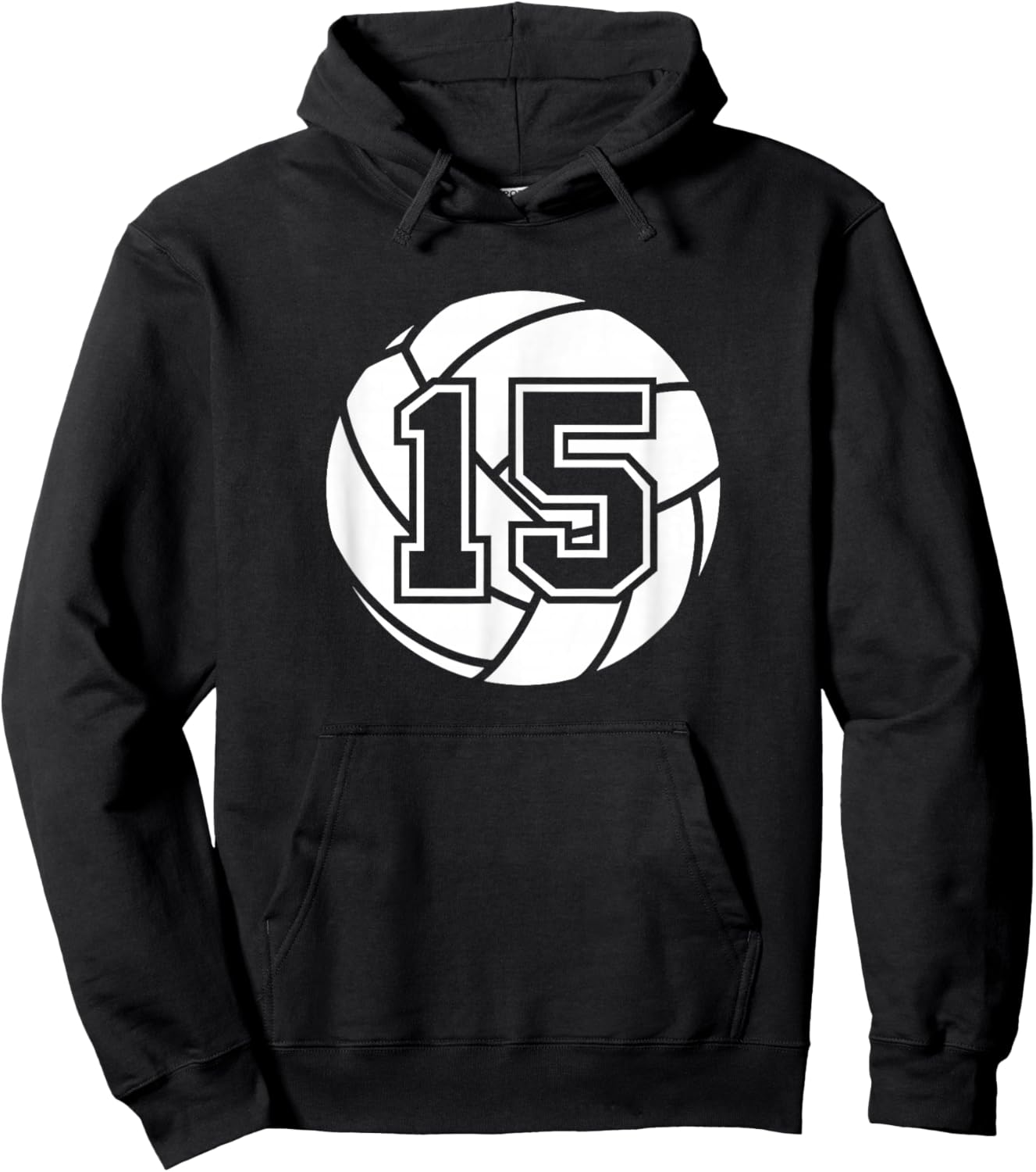 Volleyball Player #15 Volleyball Mom Dad Jersey Number 15 Hoodie - Hoodie | Black