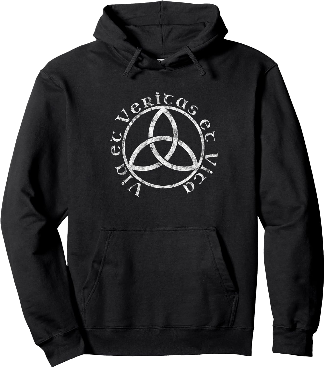Via et Veritas et Vita - Triquetra - Christian Hoodie - Hoodie | Black