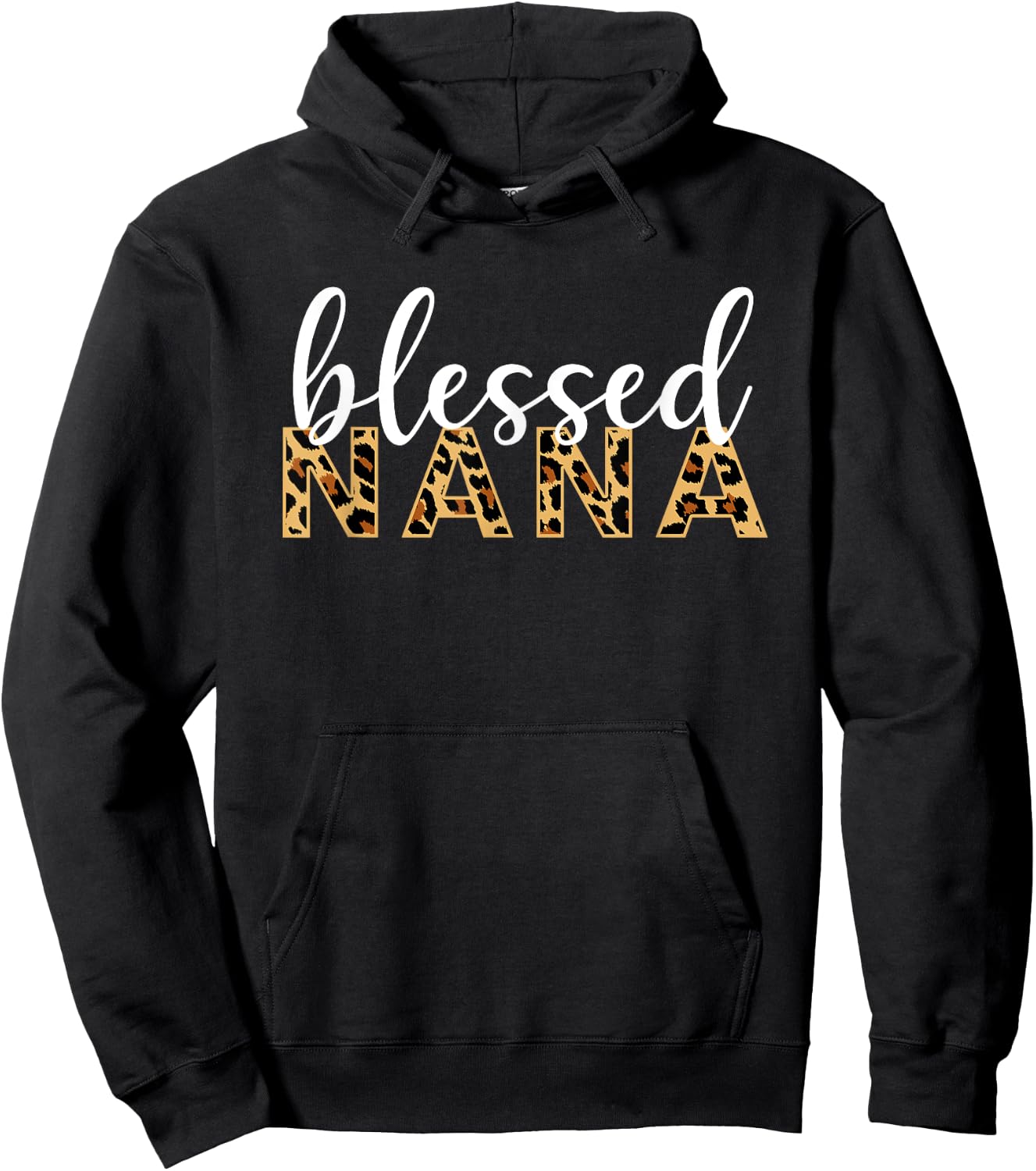 Leopard Print Blessed Nana Cute Cheetah Mother's Day Gift Hoodie - Hoodie | Black