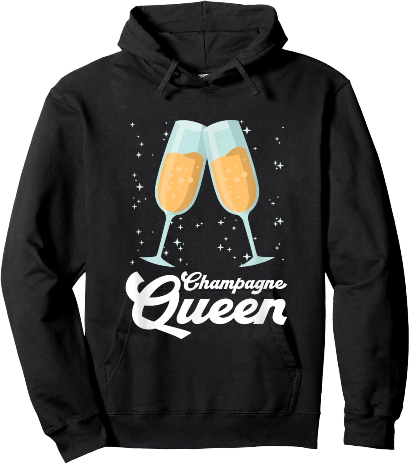 Champagne Queen | Party Birthday Hoodie - Hoodie | Black