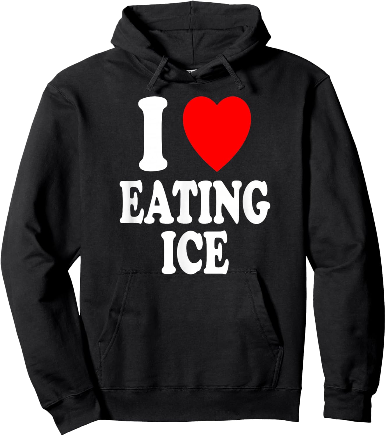 I Heart (Love) Eating Ice Chewing Pagophagia Hoodie - Hoodie | Black