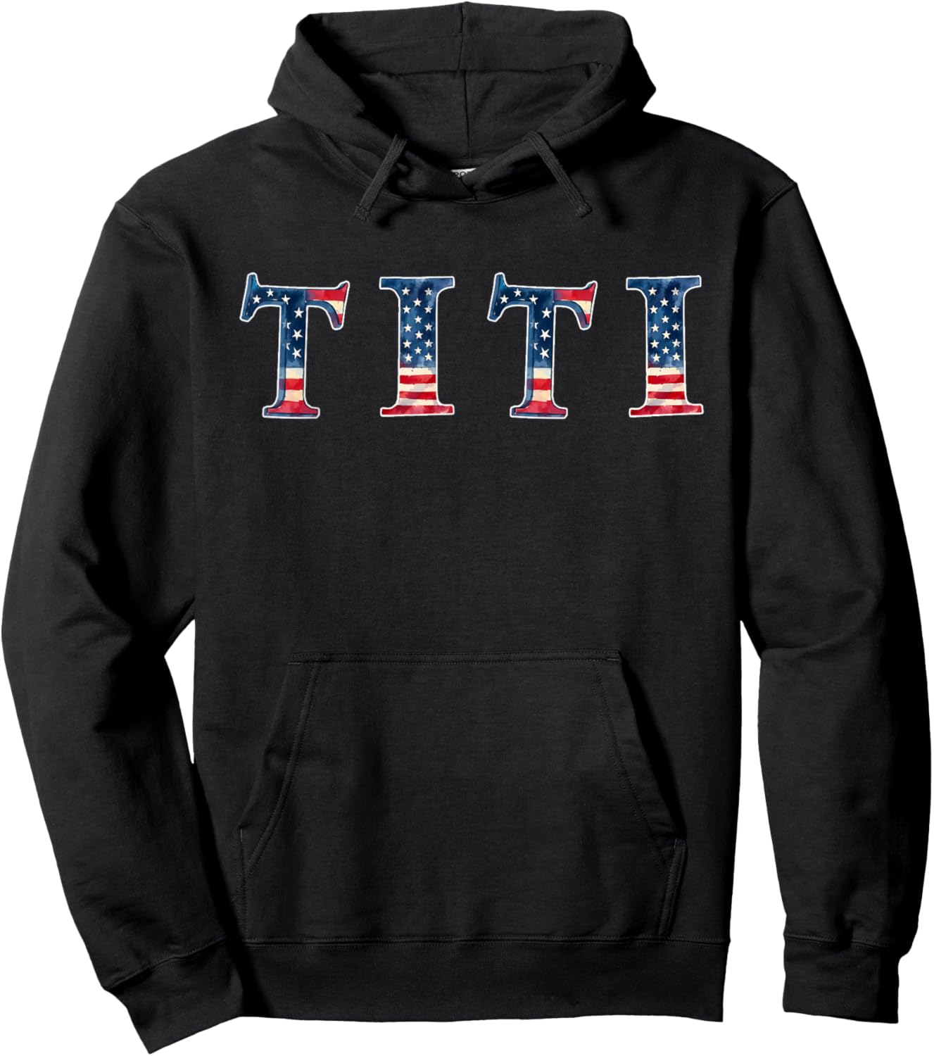 Patriotic American Flag Aunt Titi Merica Hoodie - Hoodie | Black