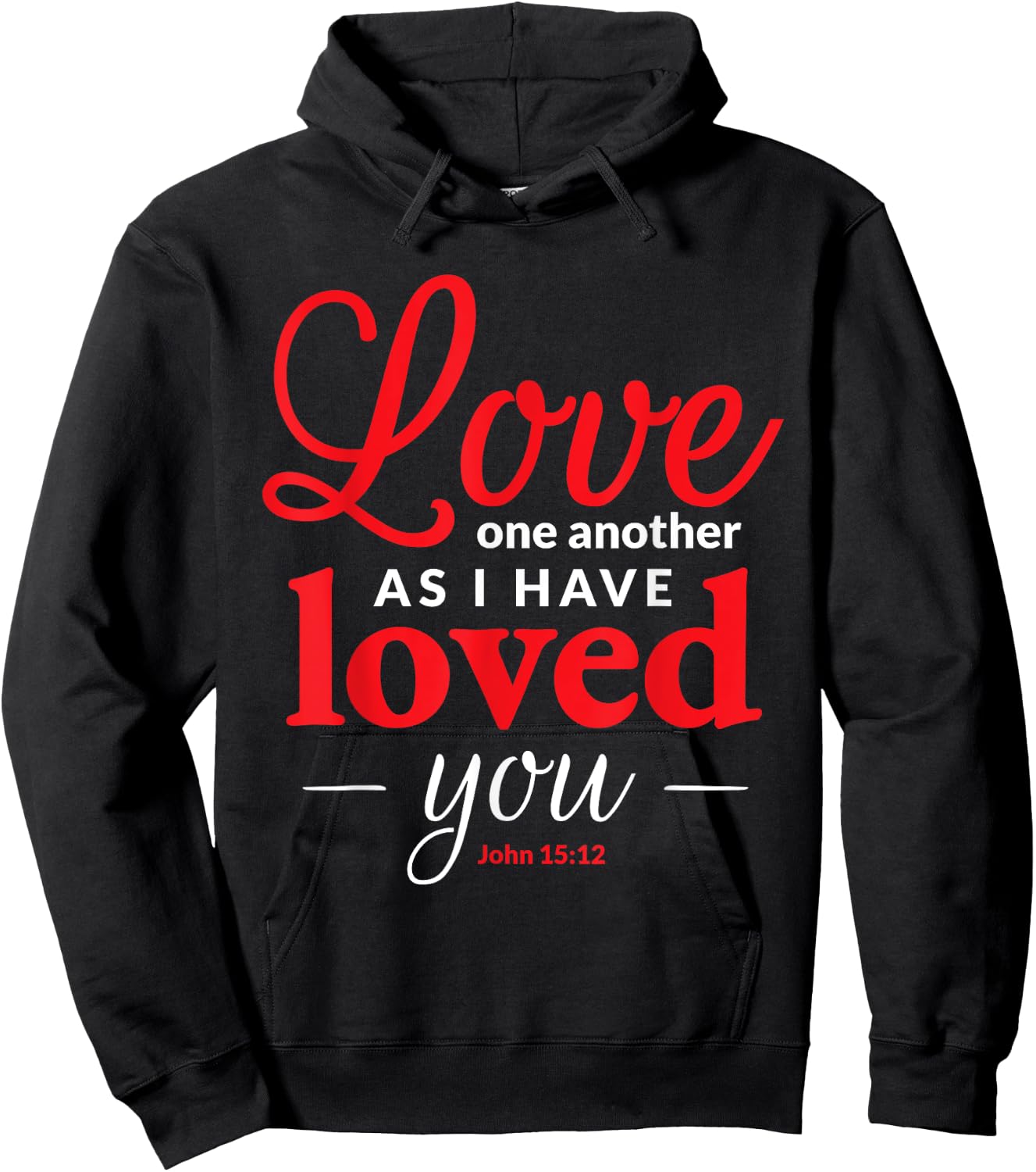 Christian Bible Valentine's Day Love One Another Hoodie - Hoodie | Black