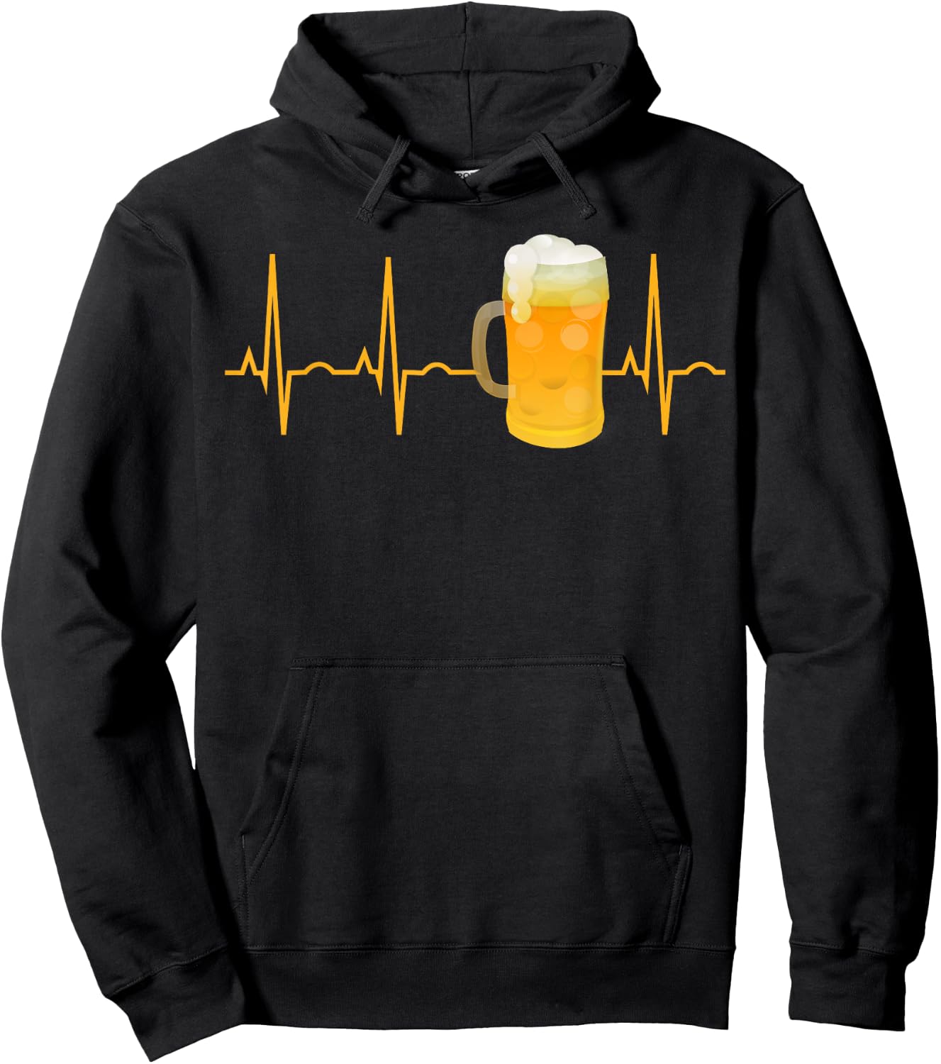 Beer Lover Gift Shirt Beer Heartbeat & Women Hoodie - Hoodie | Black