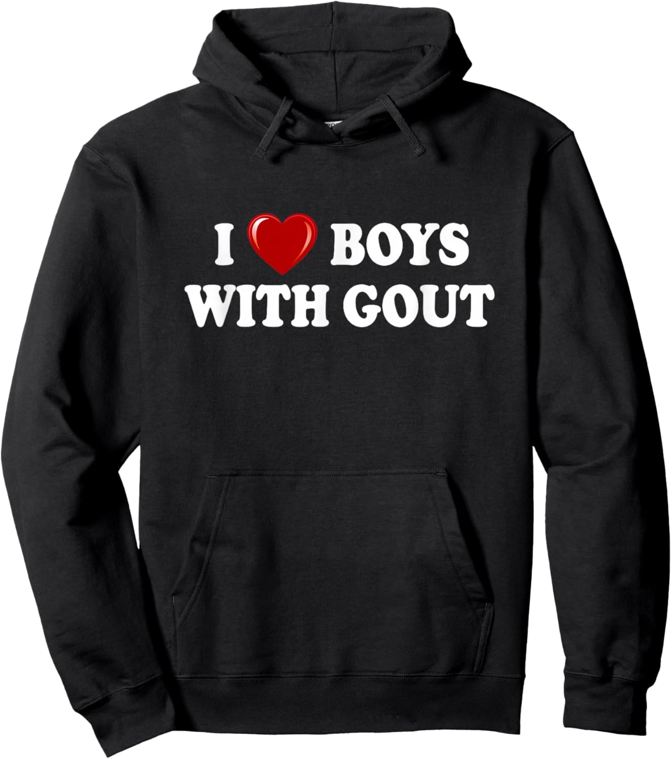 I Love Boys With Gout, I Heart Boys With Gout Funny Hoodie - Hoodie | Black