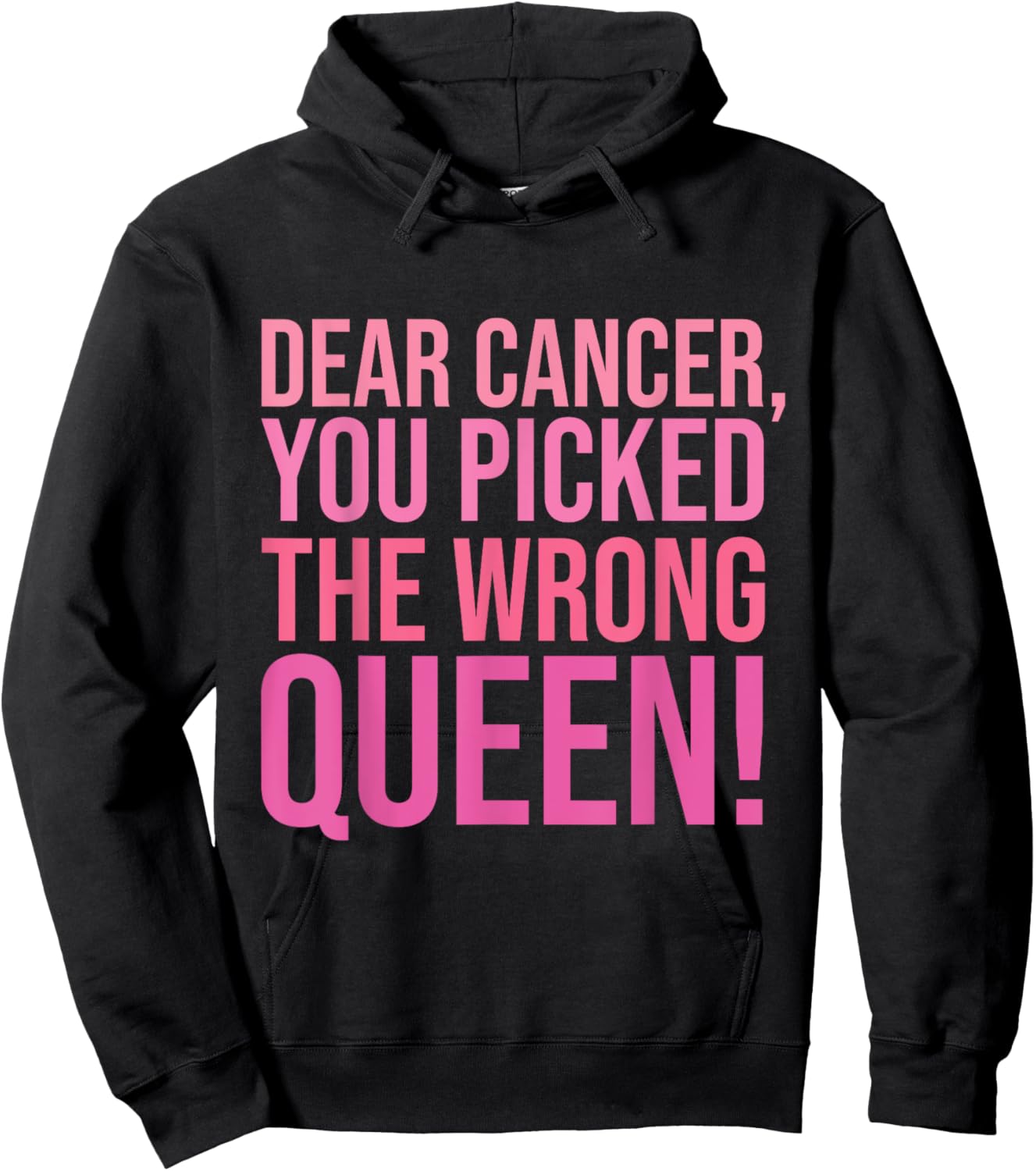 You Picked The Wrong Queen Ribbon Breast Cancer Awareness Hoodie - Hoodie | Black