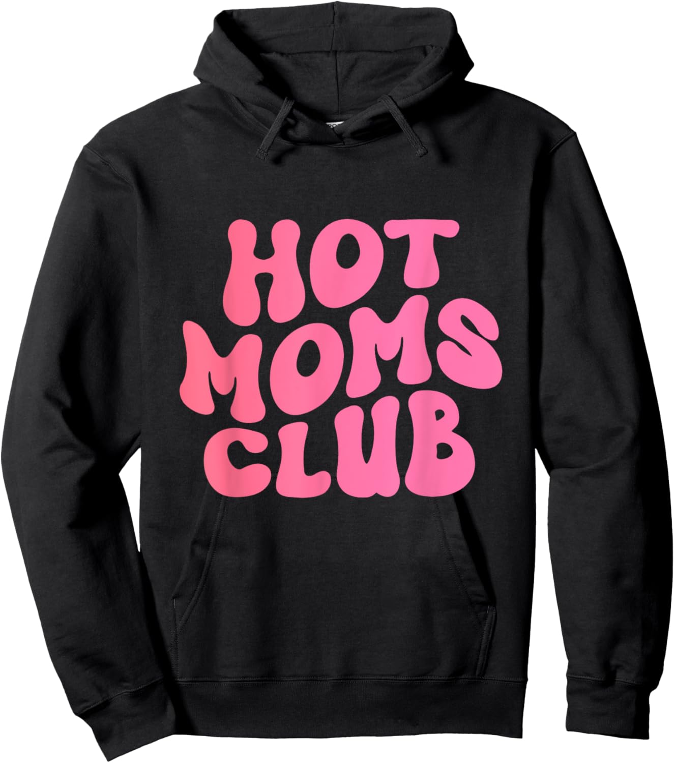 Retro Hot Mom Club Groovy Hoodie - Hoodie | Black