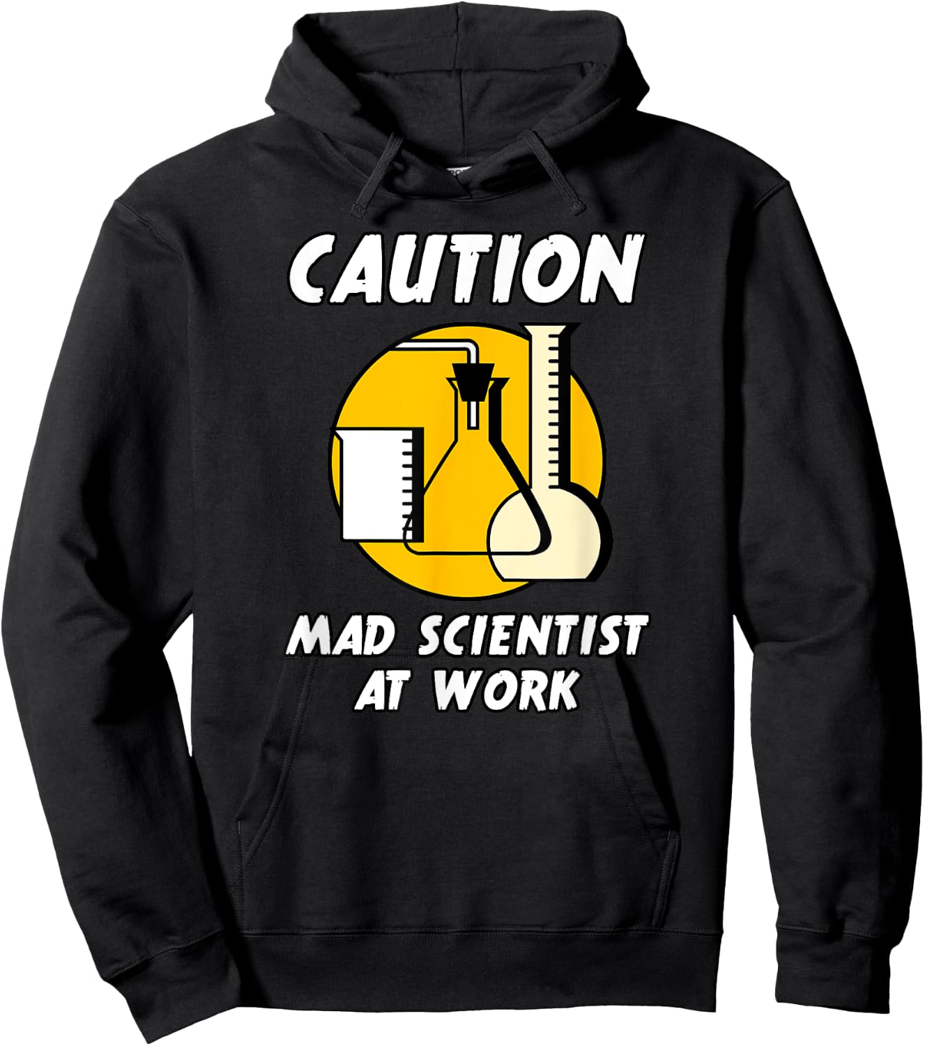 CAUTION MAD SCIENTIST AT WORK Funny Humor (Ver. 2) Hoodie - Hoodie | Black