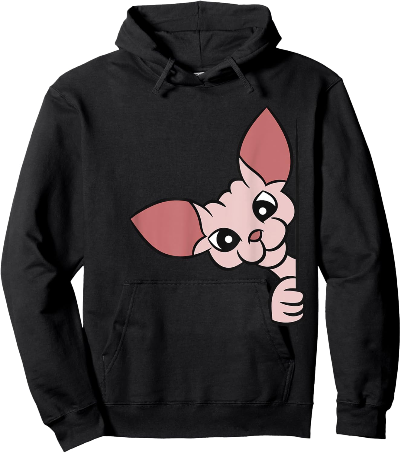Cute Sphynx Cat Peeking From Side Women Kids Hoodie - Hoodie | Black