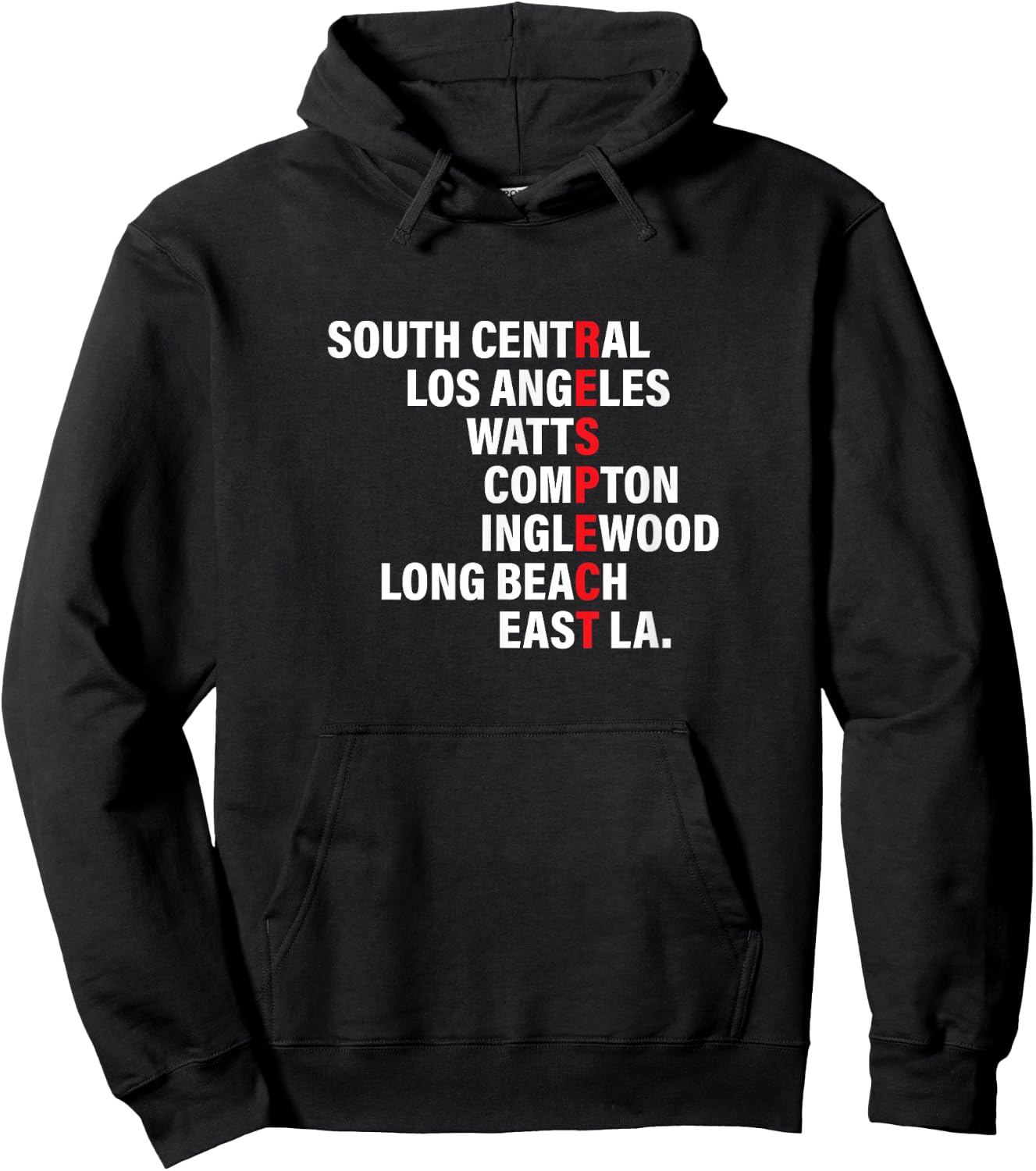 West Side RESPECT Los Angeles Watts Compton Long Beach Hoodie - Hoodie | Black