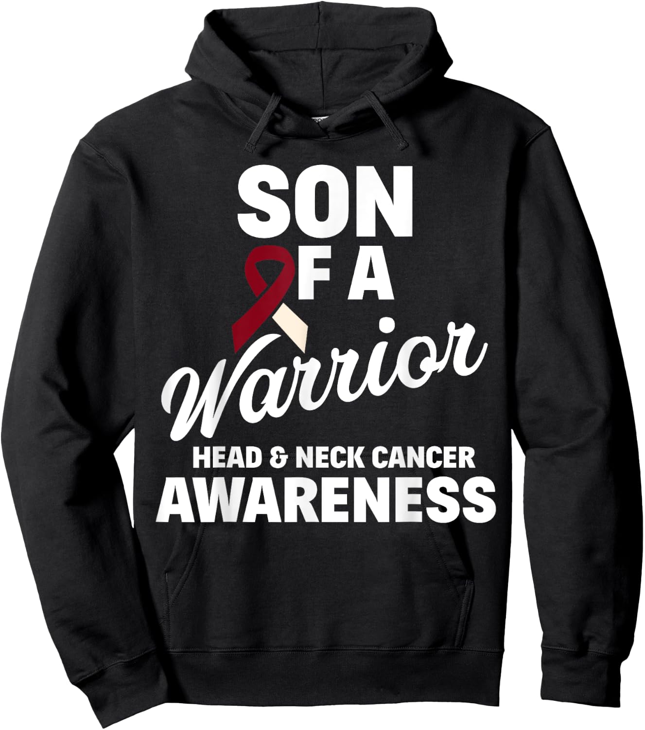 Oral Head & Neck Cancer Awareness Son Of A Warrior Hoodie - Hoodie | Black