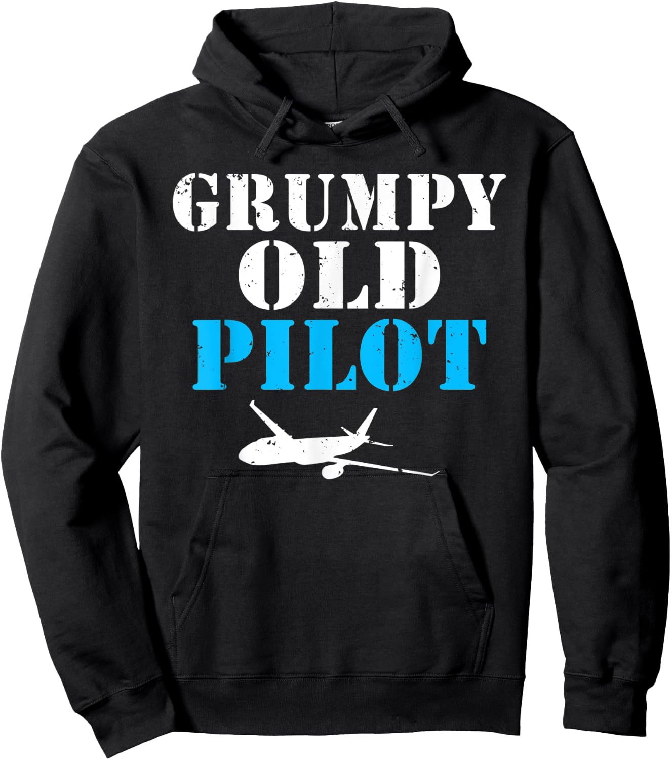 Airplane Flying Aircraft Grumpy old Pilot Hoodie - Hoodie | Black