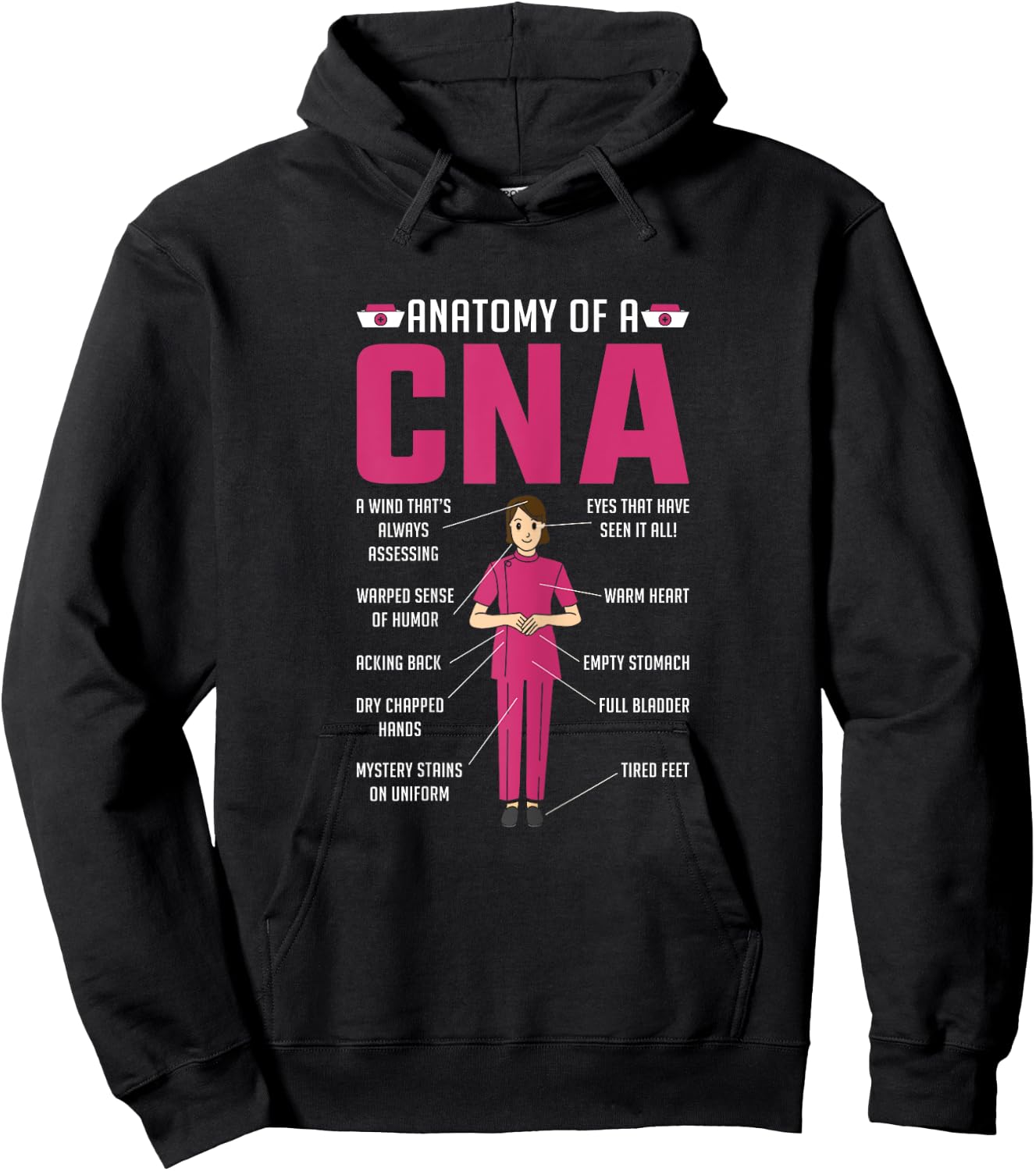 Anatomy of a Cna Nurse Day Nursing Hoodie - Hoodie | Black